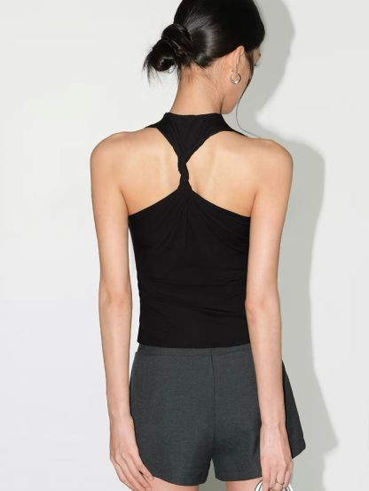 Raelynn High Neck Back Twist Knit Top