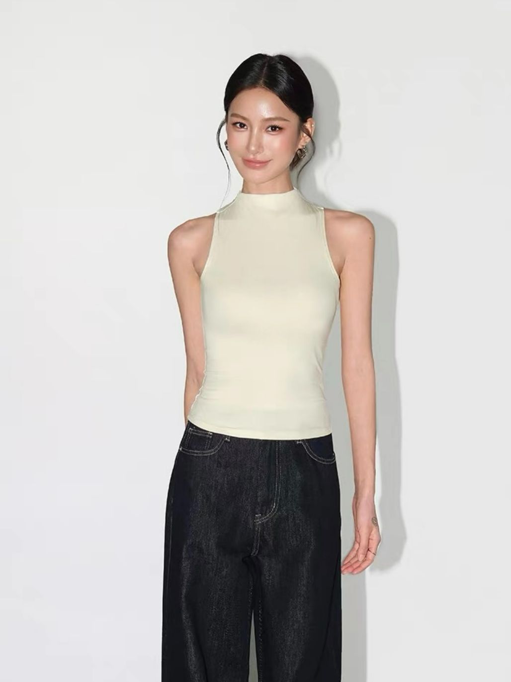 Raelynn High Neck Back Twist Knit Top