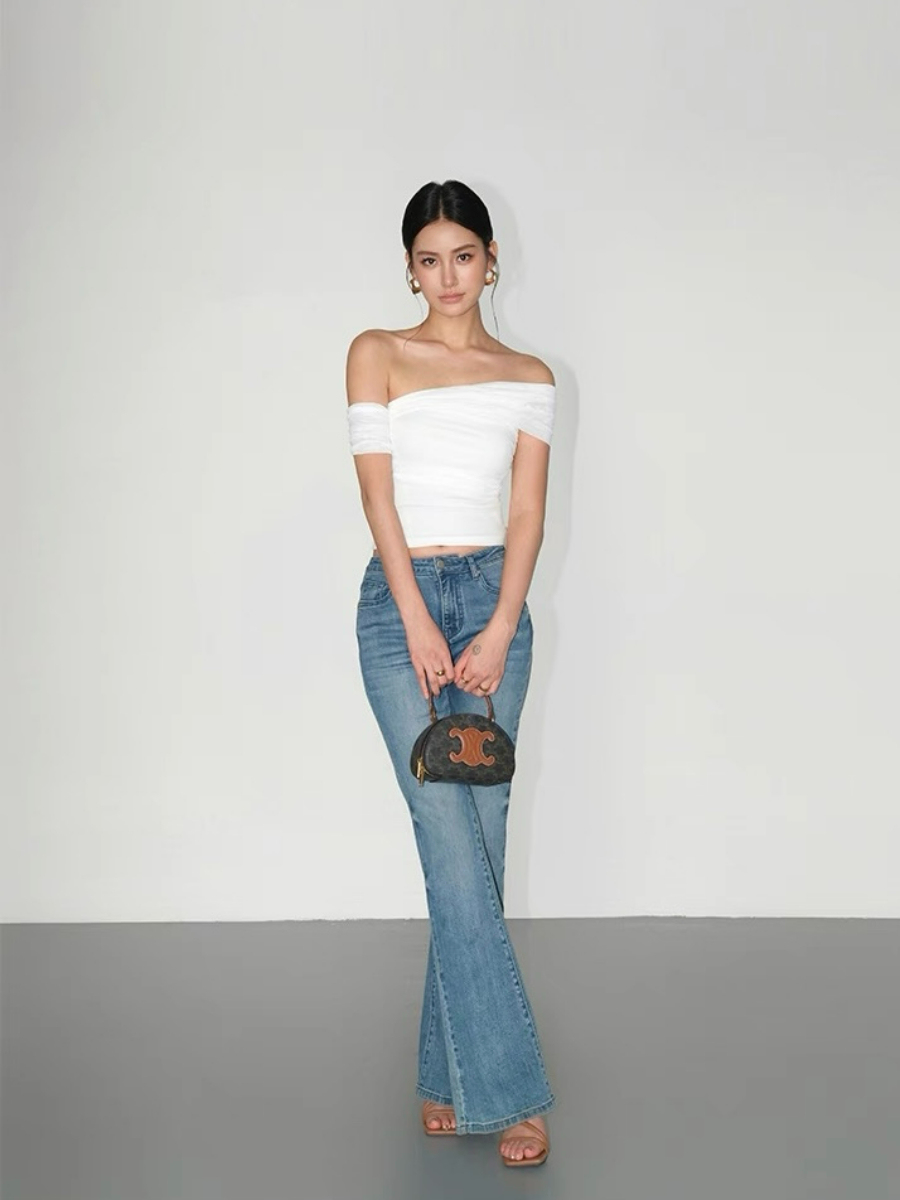 Khloe Asymmetric Shoulder Top