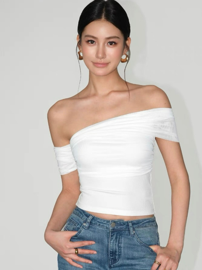 Khloe Asymmetric Shoulder Top