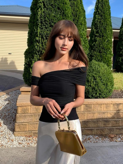 Khloe Asymmetric Shoulder Top