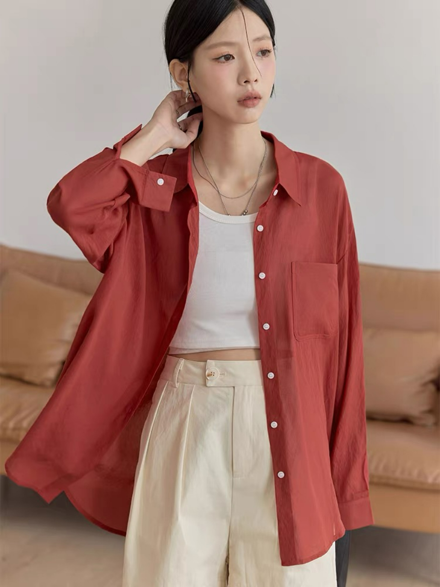 Leo Half Mesh Shirt with Pocket