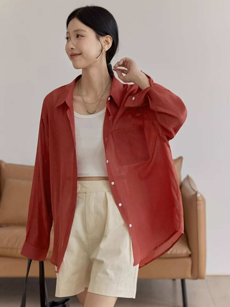 Leo Half Mesh Shirt with Pocket