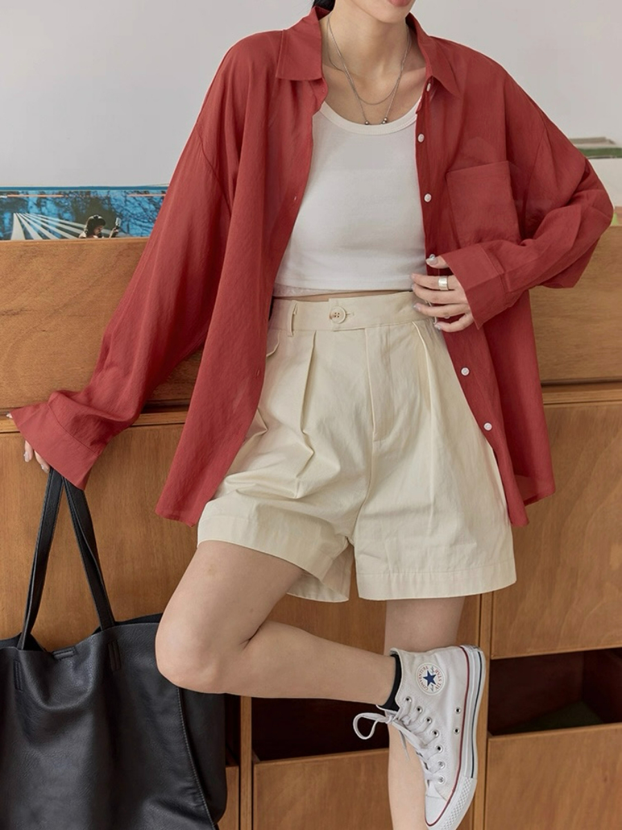 Leo Half Mesh Shirt with Pocket