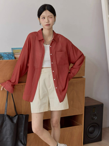 Leo Half Mesh Shirt with Pocket