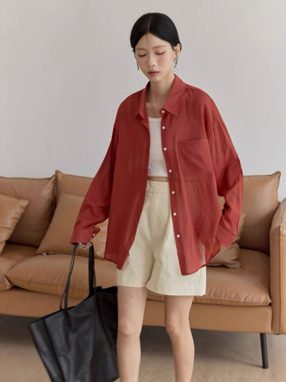 Leo Half Mesh Shirt with Pocket