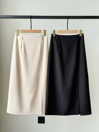Sabrine A-Line Side Slit Skirt