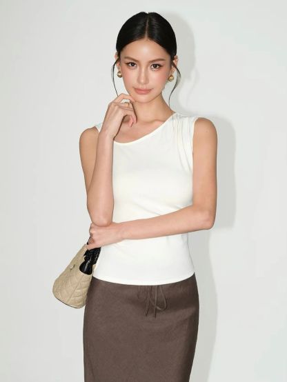 Rowan Asymmetric Neckline Hoop Detail Top