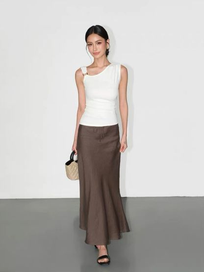 Rowan Asymmetric Neckline Hoop Detail Top
