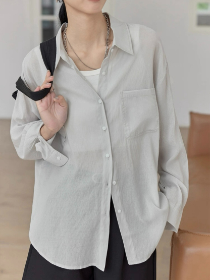 Leo Half Mesh Shirt with Pocket