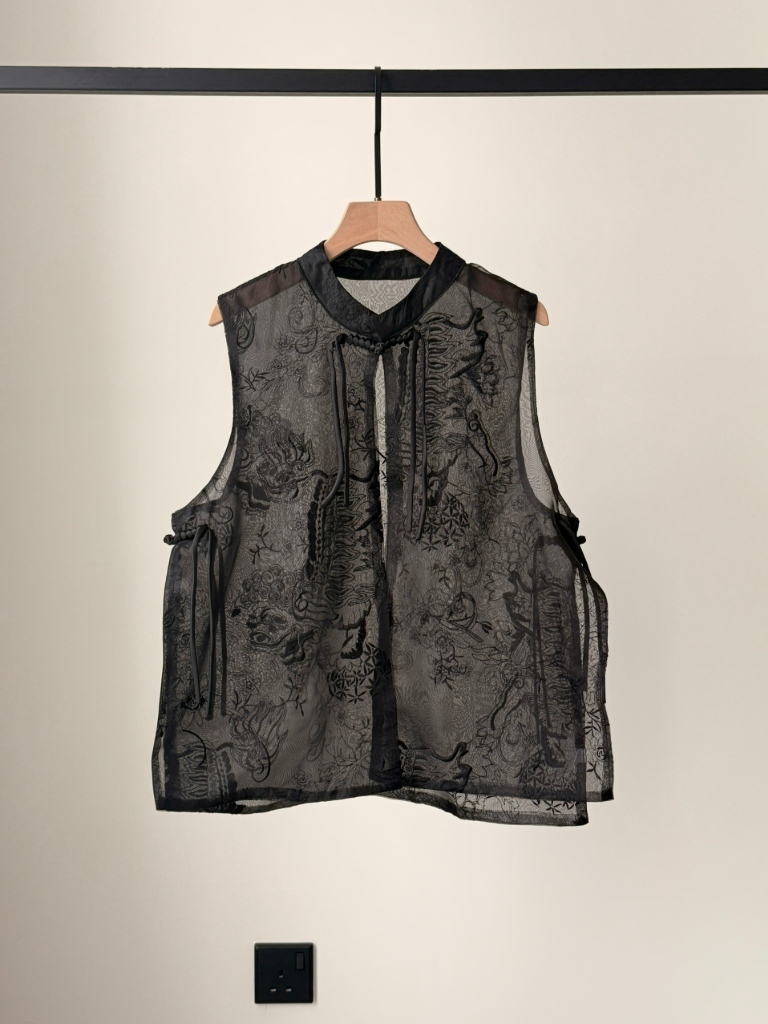 Hai Ren Oriental Embroidered Organza Vest Top (TP111)
