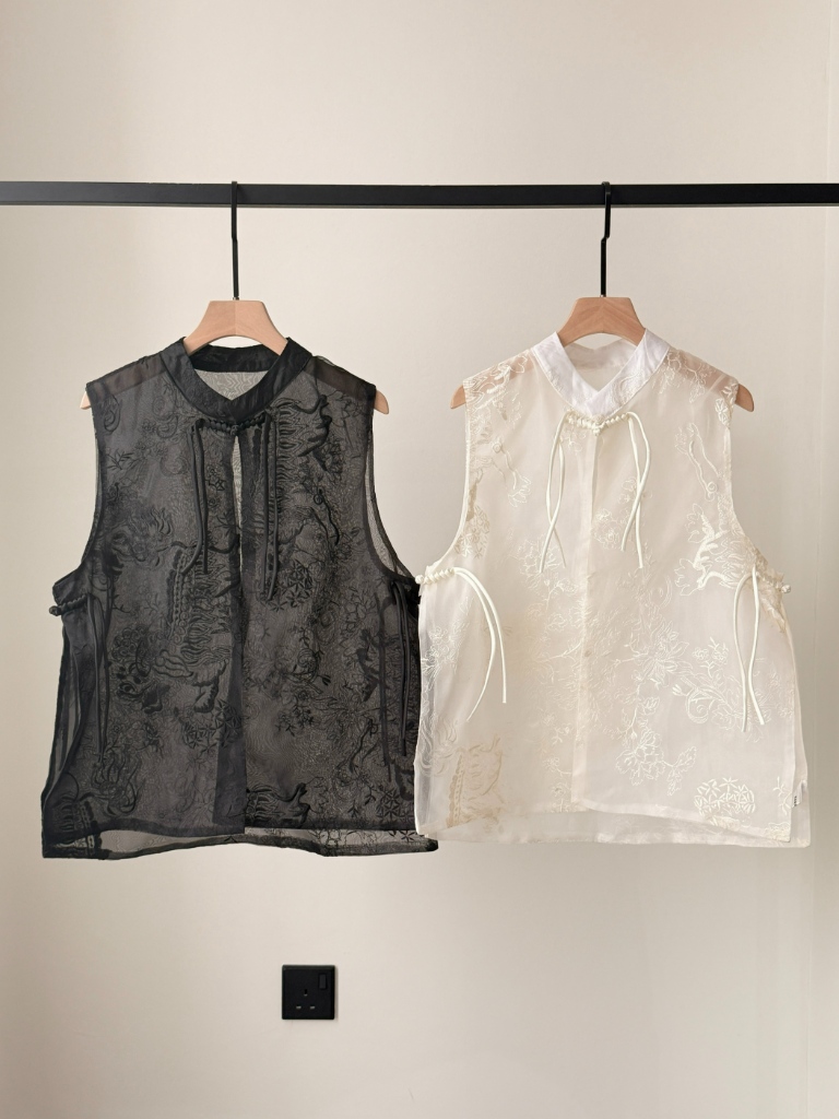 Hai Ren Oriental Embroidered Organza Vest Top (TP111)