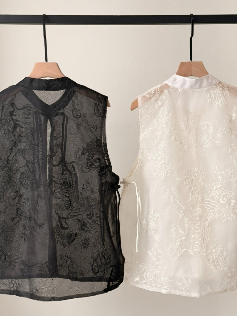 Hai Ren Oriental Embroidered Organza Vest Top (TP111)