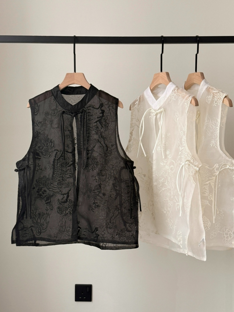 Hai Ren Oriental Embroidered Organza Vest Top (TP111)