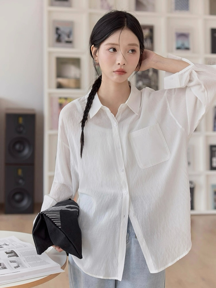 Leo Half Mesh Shirt with Pocket