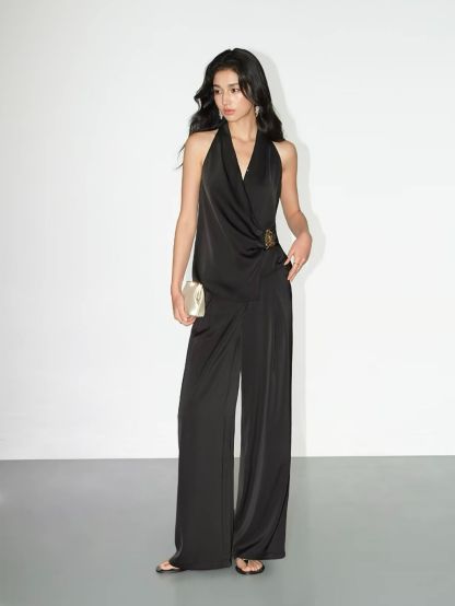 Regina Silky Drape Top with Metal Buckle Detail & Graceful Pants (Sold seperately)