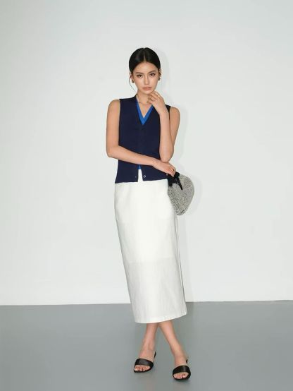 Raven Pleated Tube Top & Midi Skirt (Sold seperately）