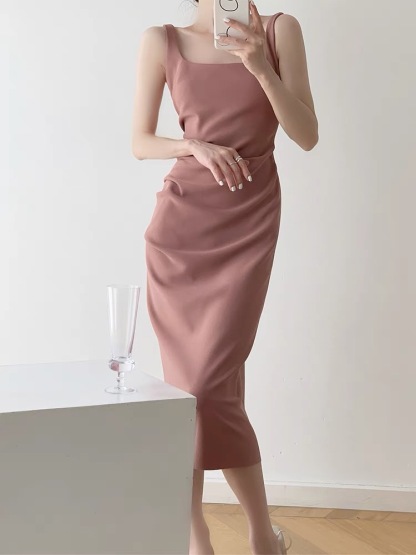 Grady Square Neck Pencil Dress-The Black Bow-