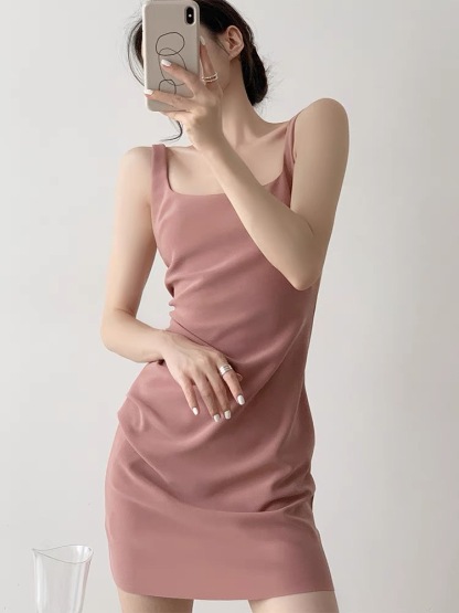 Brandy Square Neck Mini Dress-The Black Bow-