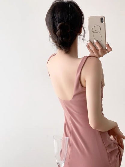 Brandy Square Neck Mini Dress-The Black Bow-