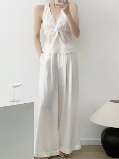 Kai Halter Neck Tie Back Top