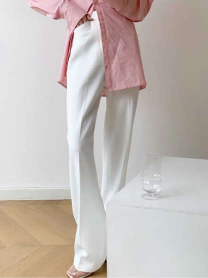 Gentry Drapey Straight Cut Pants-The Black Bow-