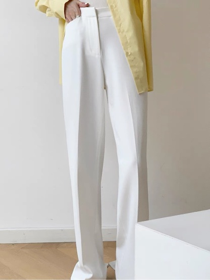 Gentry Drapey Straight Cut Pants-The Black Bow-