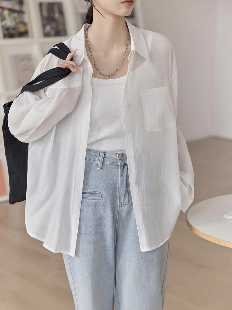 Leo Half Mesh Shirt with Pocket