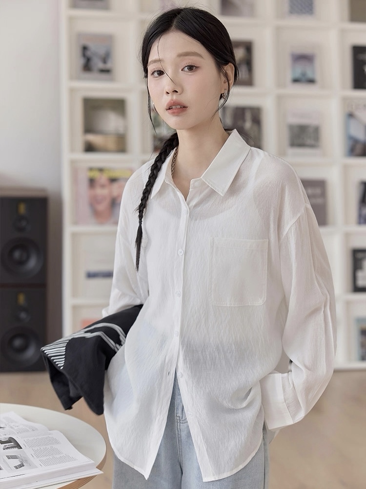 Leo Half Mesh Shirt with Pocket