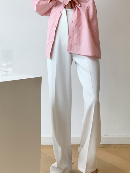 Gentry Drapey Straight Cut Pants-The Black Bow-