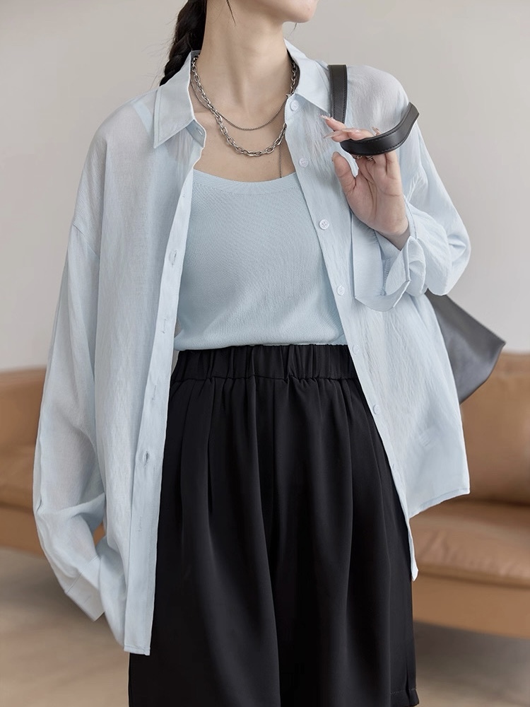 Leo Half Mesh Shirt with Pocket