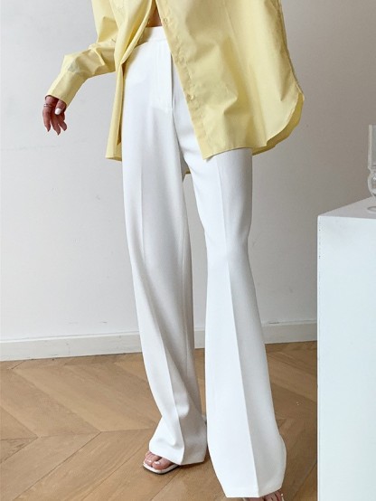 Gentry Drapey Straight Cut Pants-The Black Bow-
