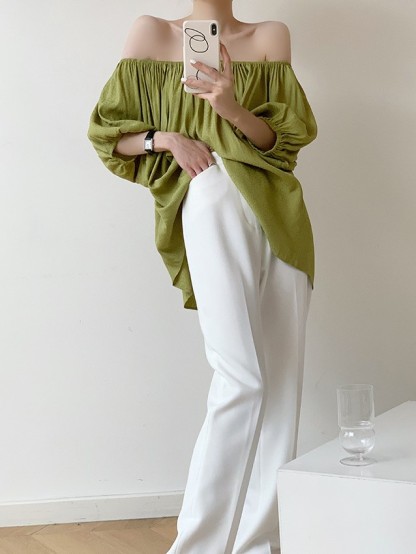 Gentry Drapey Straight Cut Pants-The Black Bow-