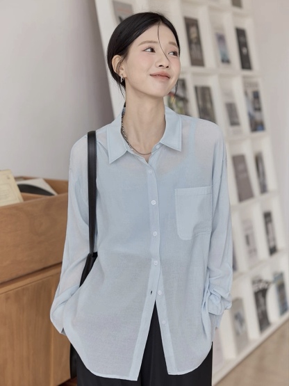 Leo Half Mesh Shirt with Pocket