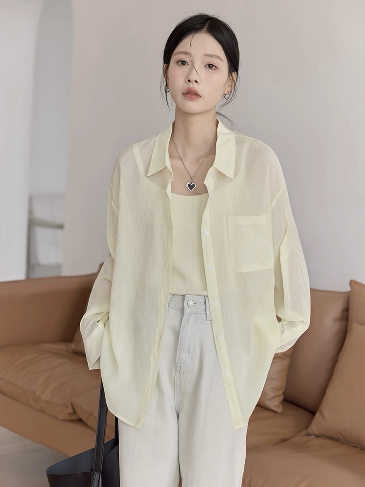 Leo Half Mesh Shirt with Pocket