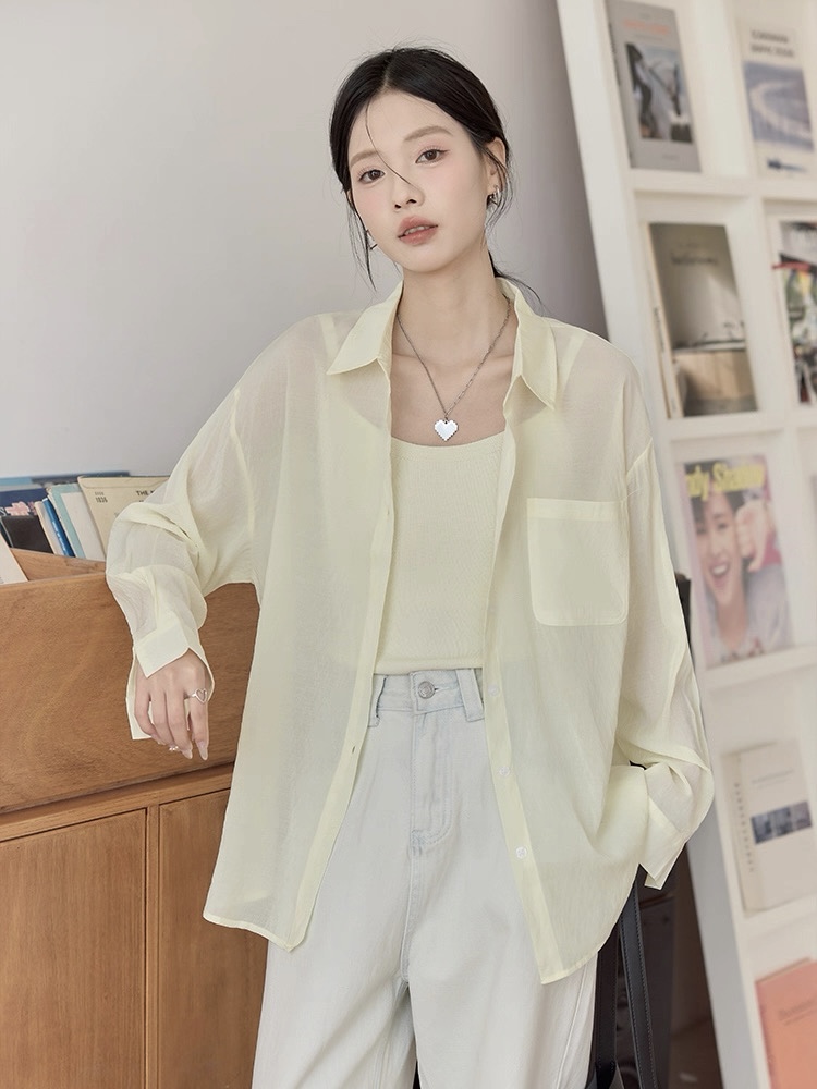 Leo Half Mesh Shirt with Pocket