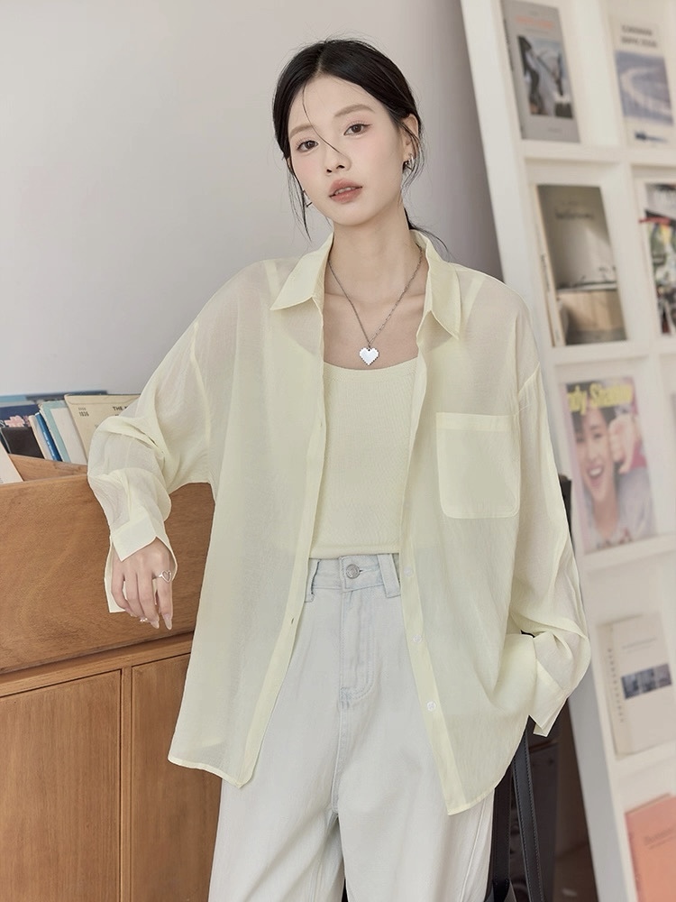 Leo Half Mesh Shirt with Pocket