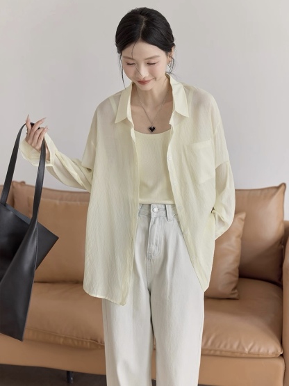 Leo Half Mesh Shirt with Pocket