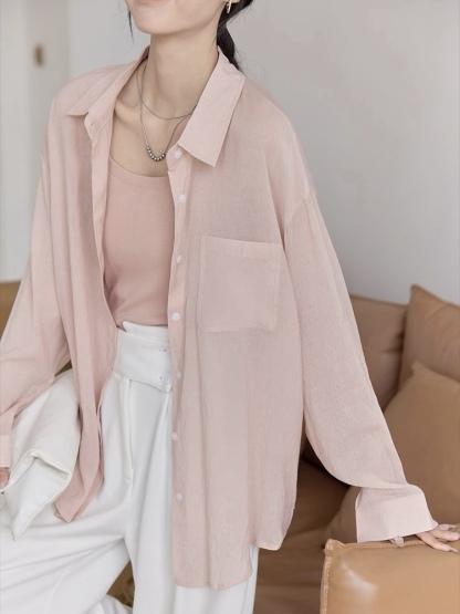 Leo Half Mesh Shirt with Pocket