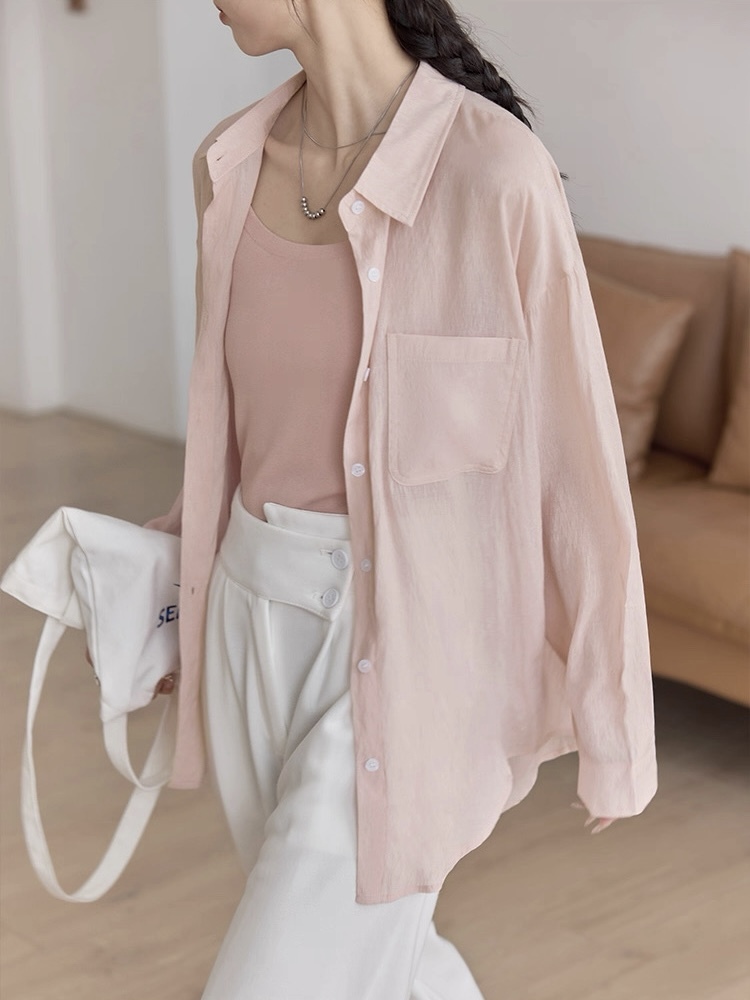 Leo Half Mesh Shirt with Pocket