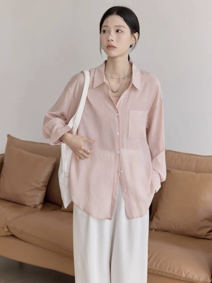 Leo Half Mesh Shirt with Pocket