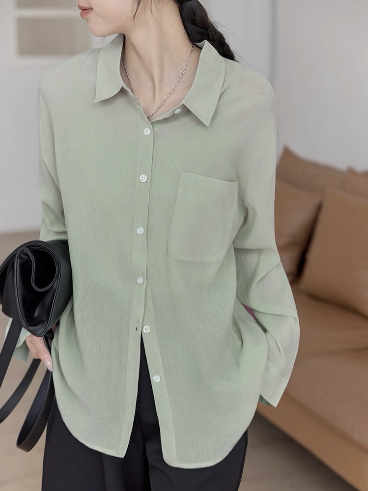 Leo Half Mesh Shirt with Pocket