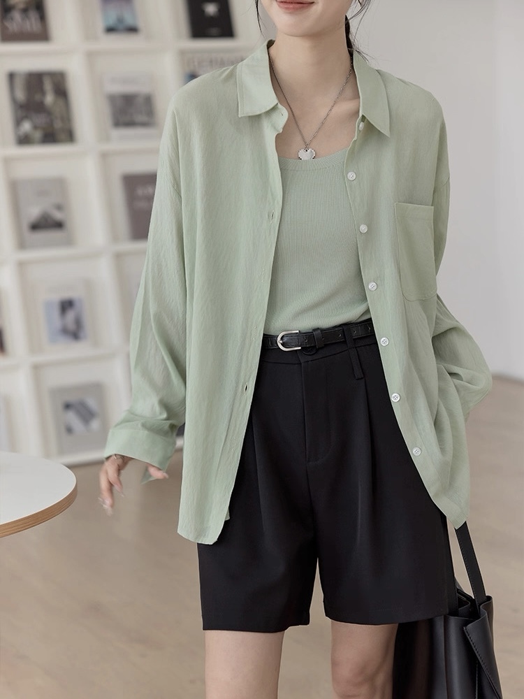 Leo Half Mesh Shirt with Pocket