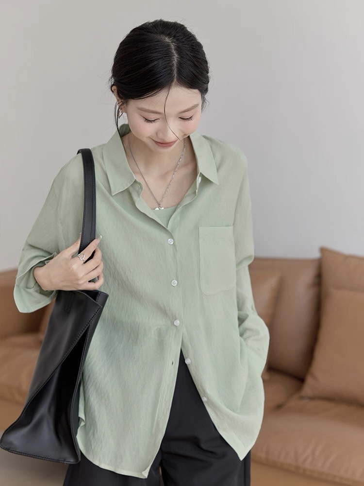 Leo Half Mesh Shirt with Pocket