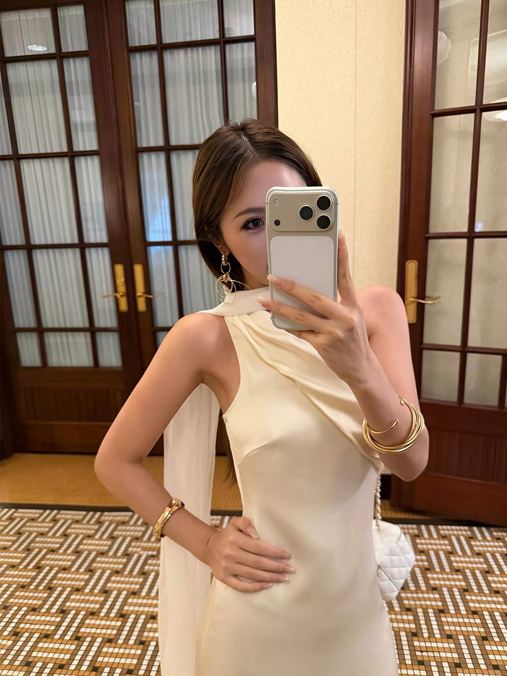 Rehema Neck Tie Asymmetric Cutting Evening Dress