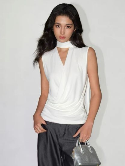 Rudite Lyocell Neck Tie Wrap Top