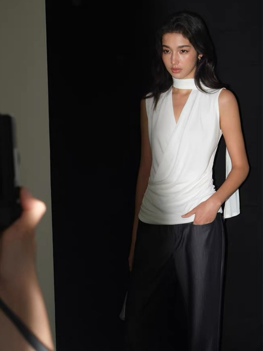 Rudite Lyocell Neck Tie Wrap Top