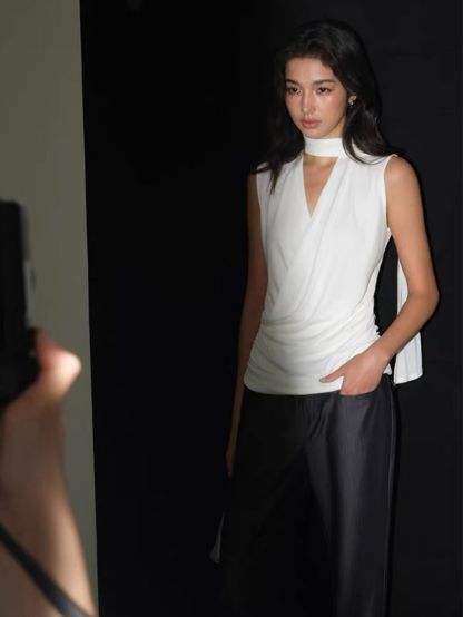 Rudite Lyocell Neck Tie Wrap Top