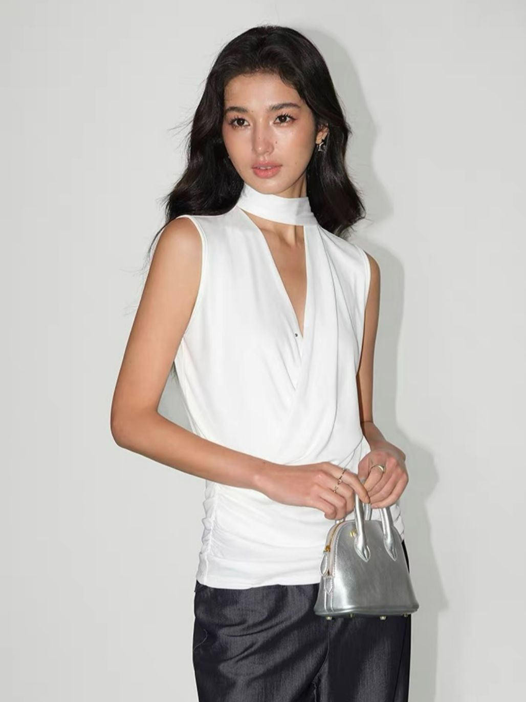 Rudite Lyocell Neck Tie Wrap Top