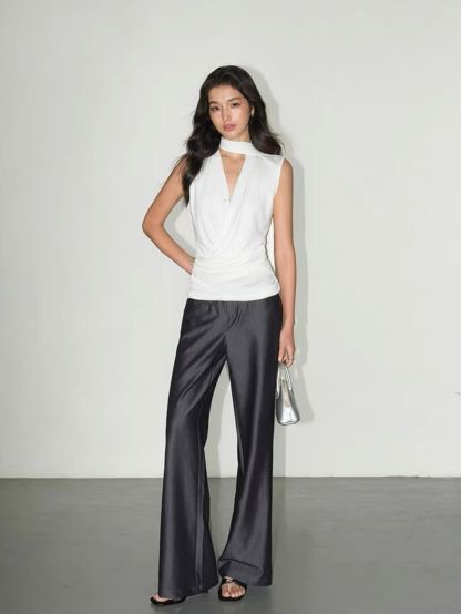 Rudite Lyocell Neck Tie Wrap Top